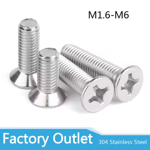 10/50 M2M2.5 M3 M3.5 M4 M5 M6 M8 A2-70 304 Stainless steel GB819 Cross Phillips Flat Countersunk Hea
