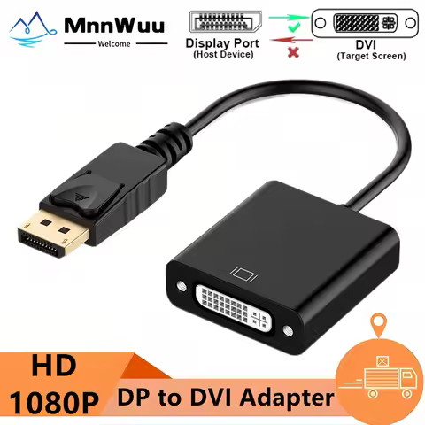 DP to DVI Cable Adapter 1920*1080P DisplayPort Male to DVI Female Connector Converter for Desktop La