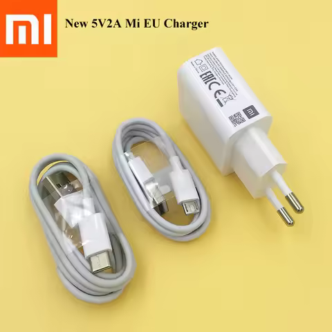 MDY-09-EW Original Xiaomi Charger 5V2A 10W EU Power Adapter Type C/Micro Cable For Mi 5 6 4X 8 9 Red