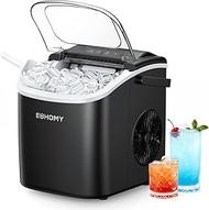 EUHOMY Countertop Ice Maker Machine with Handle, 26lbs in 24Hrs, 9 Ice Cubes Ready in 6 Mins, Auto-C