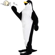 SUEREN Unisex Flannel One-piece Pajamas, Black + White Polyester Stitched Warm Full Body Home Jumpsu