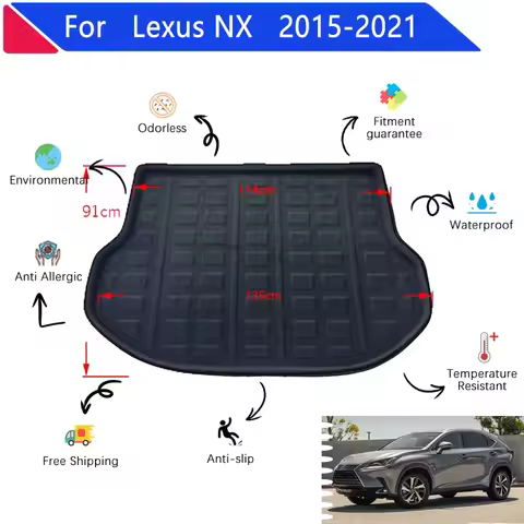 Car Anti-dirty Trunk Mats for Lexus NX300h Accessories NX NX200T NX300 2015~2021 AZ10 Rear Cargo Tra