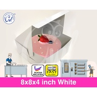 🔥LOWEST PRICE🔥8"x8"x4"/9"x9"x4"  White Cake Box/Kuih Lapis/Pizza box/Puff cake/Brownie/Sandwich