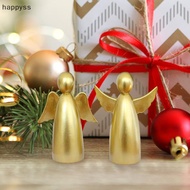 [happyss] Christmas Angels Figurine Set Of 2, Gold Xmas Angels Decor, Christmas Decorations Small An