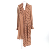 Excellent condition FENDI 2021 FDB659 100% silk dress with orlock cuffs and an embroidered FF logo. 