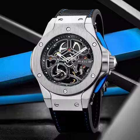 FEICE Automatic Mechanical Luxury Watch Quicksilver Magic Double-sided Hollow Fashion Brand Waterpro