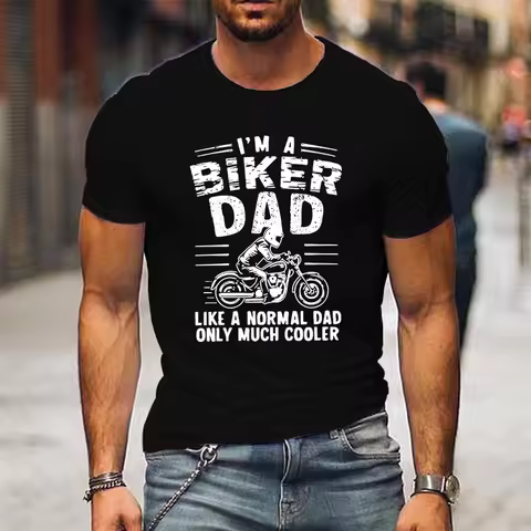 I’m A Biker Dad Like T-shirts for Men Like A Normal Dad But Cooler T-Shirt Funny Fathers Day Gift Fa