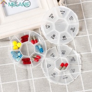 Out [HOT]7 Grids  medicine storage box organizer Weekly Outdoor Travel Waterproof Pill Case mini circle Portable Pill Box