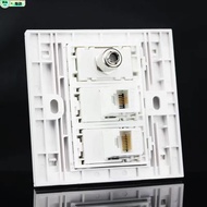 Type 86 Network Phone Straight-through+TV Panel Computer Phone Butt Socket TV Cable TV Socket