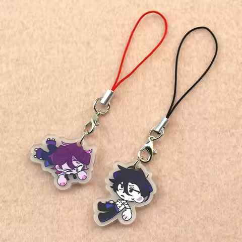 2 Pcs Game Dead Plate Vince Rody Cosplay Keychain Acrylic Keyring Rope Phone Chain Bag Pendant Acces