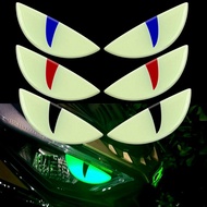 Motorcycle Luminous 3D Devil Eye Sticker Cat Eye Decal Suitable For Ebike Universal