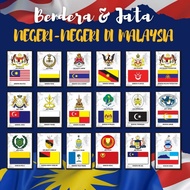 POSTER SET JATA & BENDERA NEGERI-NEGERI DI MALAYSIA