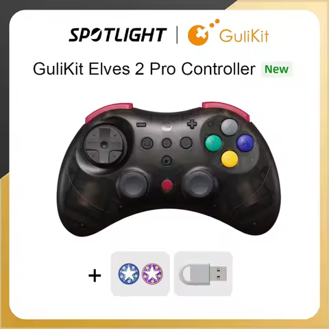 GuliKit Elves 2 Pro Wireless Gaming Controller for Switch 2 Windows Hall Joysticks with 1000Hz Gamep