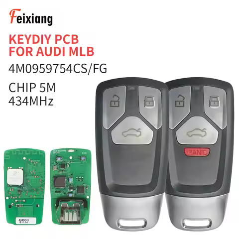 KEYDIY MLB New 4M0 959 754 Replacement For Audi TT A4 A5 S5 Q5 Q7 SQ5 3/4 Buttons Uncut Remote Car K
