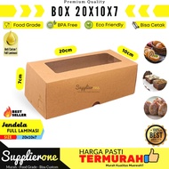 Box 20x10x7 Laminasi Jendela 25pcs / Box Bolu Gulung / Box Bomboloni / Box Brownies / Dus Bolu Gulun