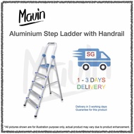 🇸🇬 3 - 10 Steps Aluminium Step Ladder with Handrail Domestic Family Ladder >>> Free Shipping <<<