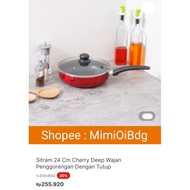 ACE HARDWARE Sitram 24 Cm Cherry Deep Frying Pan with Lid (As Hardware)