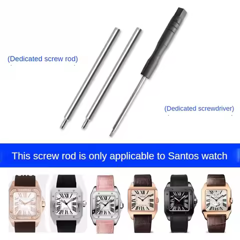 For Cartier Sandoz Connection Watch Strap Solid Stainless Steel High Quality Screw Rod Dial Screw Me