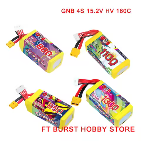 GAONENG GNB 4S 15.2V HV 160C 650mAh/880mAh/1100mAh/1300mAh/1500mAh LiHV Battery With XT30/XT60 Plug