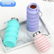 OHWK Collapsible Water Bottle, Silicone BPA Free Foldable Water Bottle, Portable Eco-Friendly 17oz L