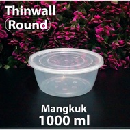 Thinwall 1000ml Flat Bowl - Round Food Container Plastic Bowl Container