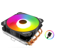 #N/A - 酷月寒霜T5 CPU散熱器靜音溫控台式電腦i5i7 AMD幻彩5銅管CPU風扇（靜月T500溫控自動變色版）#Q901029897