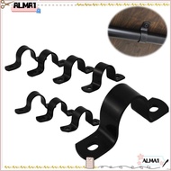 ALMA Iron Pipe Shelf Bracket, Black 1inch（32mm） Two Hole Pipe Strap, Portable Carbon Steel Pipe Clamp Fittings Worker