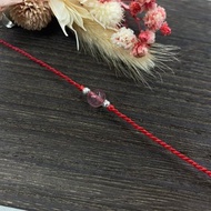 幸運紅繩-草莓晶