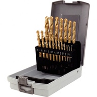 ชุดดอกสว่าน HSS-TiNกล่องพลาสติก 19 ชิ้น 1-10มม HSS-TiN Twist drill set in plastic case 19 pcs 1-10mm