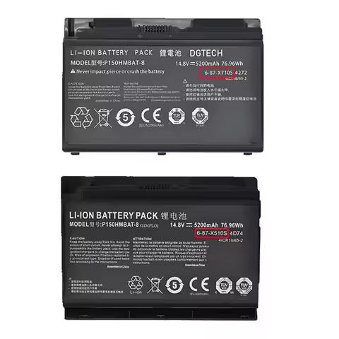QULE 5200mAh P150HMBAT-8 6-87-X710S-4273 Laptop Battery for Clevo P150EM P150HM P150SM P151HM1 P151E