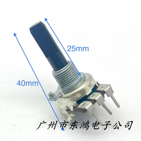 1 pcs RK161 rotary 3-pin potentiometer B1K with a shaft length of 25mm