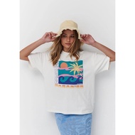 MISHIANA Australian Brand GHANDA Girls Summer Dropped Shoulder Casual Versatile Painted Beach Patter