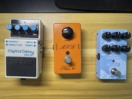 BOSS DD-3T, MXR Phase 90, M-VAVE Mini Universe