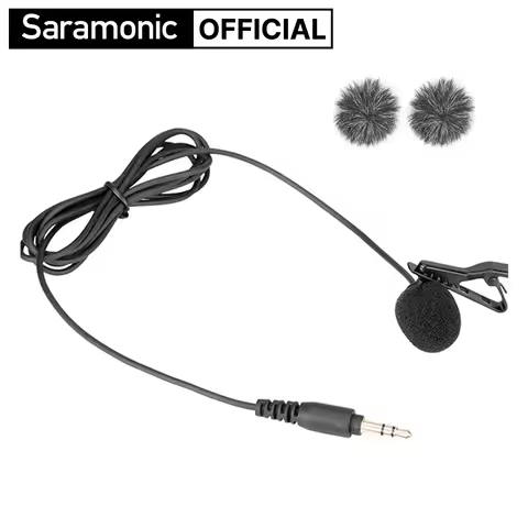Saramonic SR-M1 3.5mm TRS Clip-on Condenser Lavalier Lapel Microphone for Blink500 Pro Wireless Micr