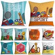 Single-sided printed badminton pattern polyester cushion cover home decoration sofa Sarung Bantal car pillowcase