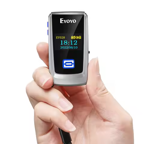 Eyoyo Portable Wireless 1D 2D Barcode Scanner for Library Inventory Mini Bluetooth Bar Code Reader F