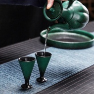 White Cup Set Ceramic Goblet Chinese Household Antique Style Separator Goblet Cup Lie Cup