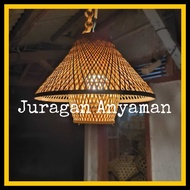 KAYU Aesthetic Hanging Lampshade Woven Bamboo Model J Minimalist Room Decoration Cafe Resto Resort Villa Hotel Restaurant Dining Living Room Living Room Gazebo Saung Traditional Wooden Bamboo House