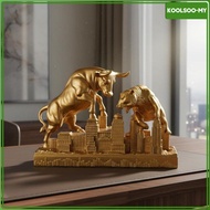 [KoolsooMY] Resin Decorative Statue Luxury Sculpture Bull and Bear Figurine for Trader Finance Room 