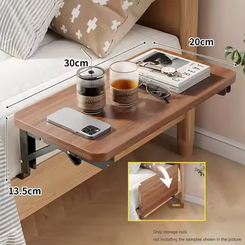 Foldable Collapsible Organizer Attachable Bedside Shelf Table Under Bed Mat Dorm Bunk Bed Storage fo