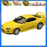 Hobby Japan 1/64 HJ64 Toyota Supra RZ (JZA80) with active spoiler in super bright yellow Diecast