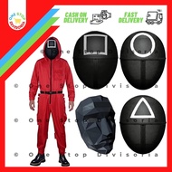 [Safe Packaging + BOX] MASK ONLY | Squid Game Korean Drama Cosplay Halloween Costume for Adults Kids