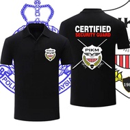 Corak Kecil Segar F169 Fashion Baju CSG Security Design Polo Shirt CSG Security Print Polo Tee Unise
