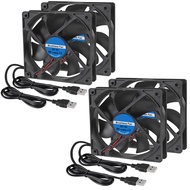 4Pcs 92mm USB Fan 92mm x 25mm Cooling Fan 5V 9225 USB DC Brushless Small Computer Case Fan Cooler fo