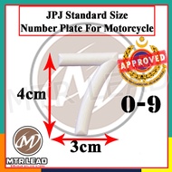 🔥JPJ Approved🔥 Number Plate 0-9 Motorcycle White Nombor Plat Motor Moto Motosikal 123 ABC Putih Alph