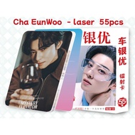 50pcs/box Cha Eun Woo Laser Hologram Photocards ENTITY Album Lomo Cards Astro Kpop Korean Actors Hol