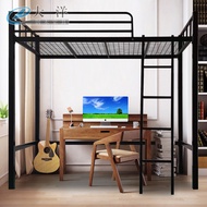 ♠Adult Loft Bed Elevated Bed Set Affordable Strong Iron Bed Combination Katil Loft Bed Murah Besi Su