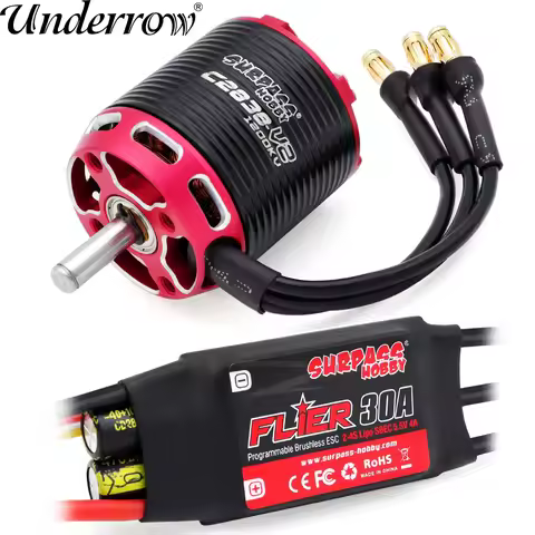 C2822 C2826 C2830 C2834 C2838 Brushless Outrunner Motor 2-5S with 20A 30A Brushless ESC For RC Aircr