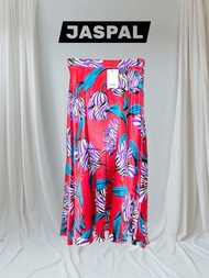 JASPAL [แท้💯] Skirt กระโปรงยาวซาติน ลายดอกไม้ (Red)