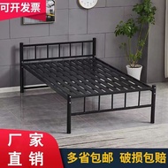 ST/💚Iron Bed Double1.5M Dormitory Student Bed1.2M Single-Layer Metal-Frame Bed Apartment Adult Staff Single Bed NPY1
